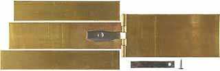 Hinged Patchbox Kit, with spring, brass,
7-3/4" overall length